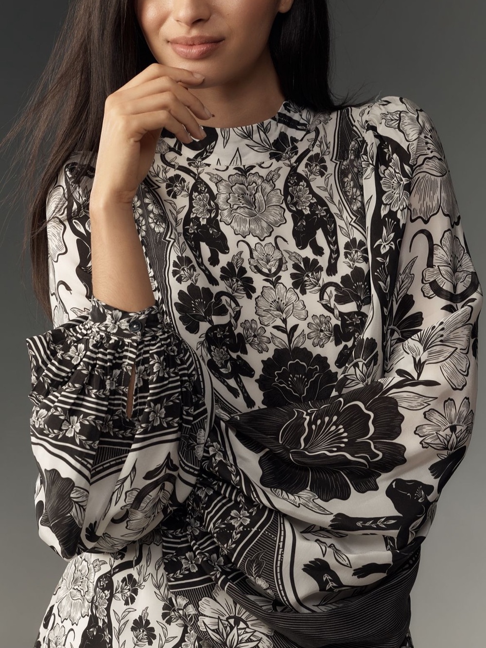 FARM Rio Black and White Floral Mini Dress - Picture 3 of 8